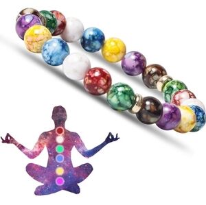 7 Chakras Crystal and Healing Stones Bracelets, Crystal Bracelet,‎ Yoga Bracelet